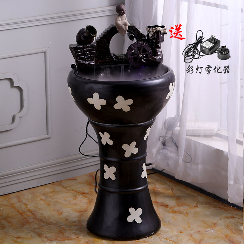 Jingdezhen to restore ancient ways small ceramic - oxygen tank circulation water filter fish bowl sitting room aquarium water furnishing articles
