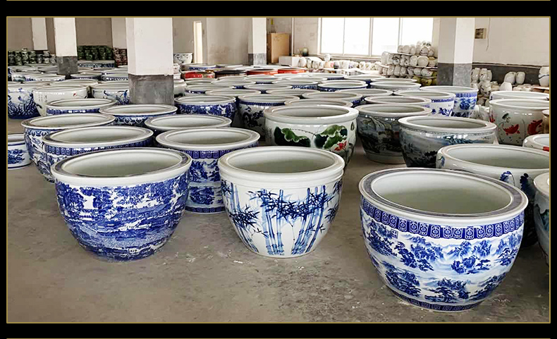 Ceramic aquarium size extra large courtyard lotus lotus flower POTS outside aquarium tank wind collectors cylinder tank