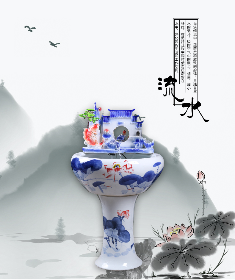 Jingdezhen ceramics pillar landing fish king goldfish bowl lotus basin brocade carp cylinder tortoise