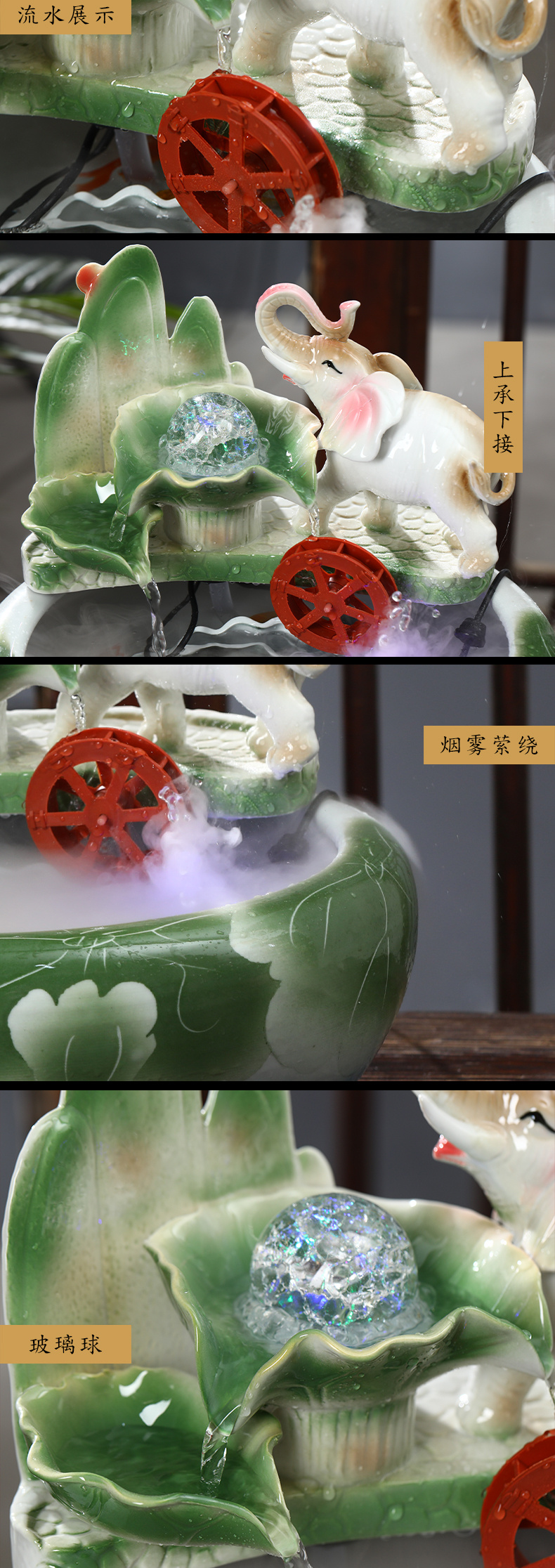 Chinese creative ceramic water aquariums home sitting room goldfish bowl office desktop humidifying geomancy fortune