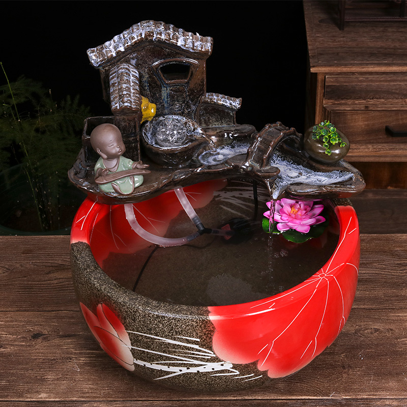 Jingdezhen ceramic aquarium small household adornment miniascape of furnishing articles desktop goldfish bowl office sitting room aquarium fish