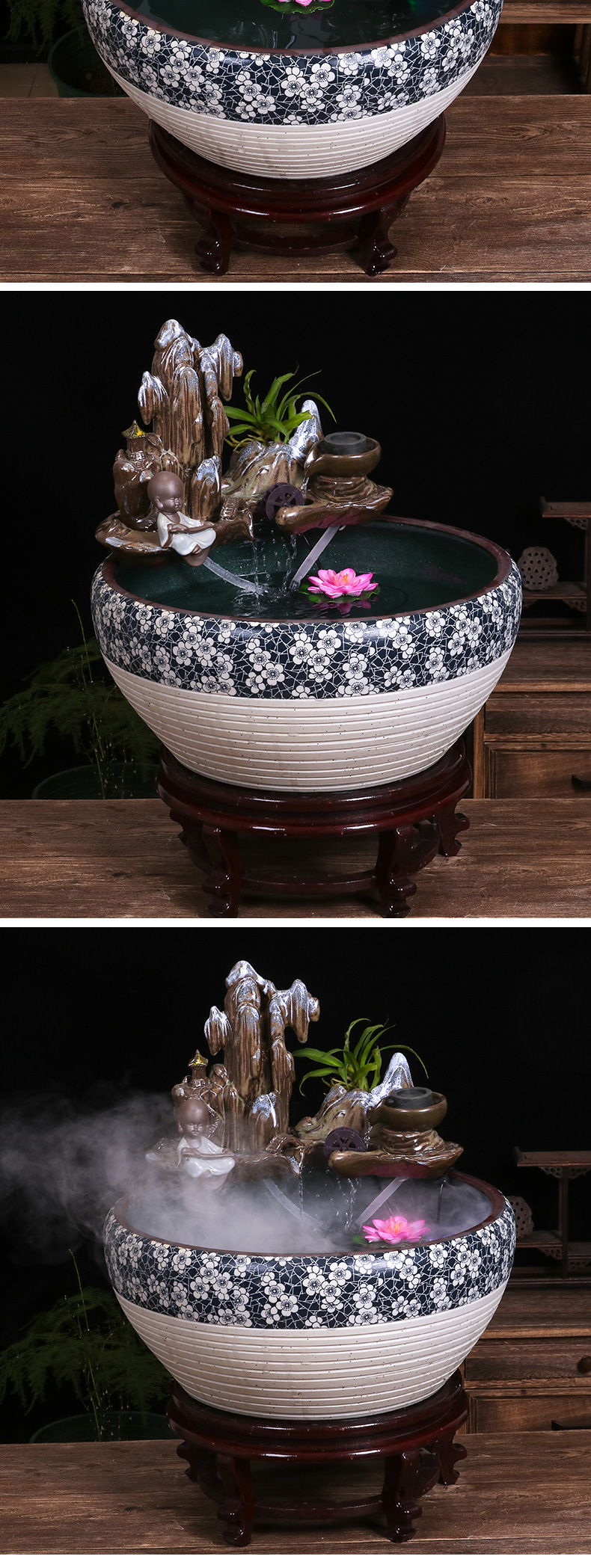 Package mail jingdezhen ceramic circulating water fountain in the goldfish bowl sitting room feng shui furnishing articles the lotus pond lily bowl lotus basin