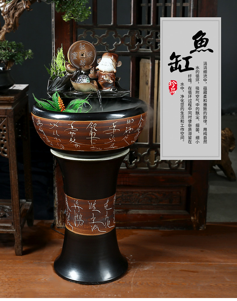 Restoring ancient ways of household ceramic floor pillar loop filter water tank sitting room a goldfish bowl aquarium turtles