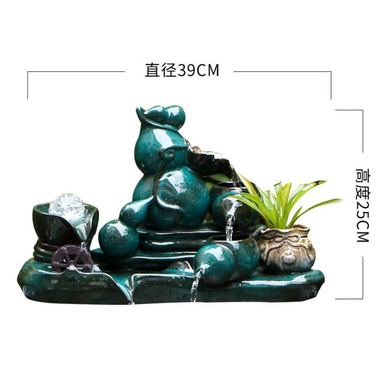 Ceramic aerobic furnishing articles furnishing articles automatic cycle water aquarium fish household indoor feng shui plutus water fountains