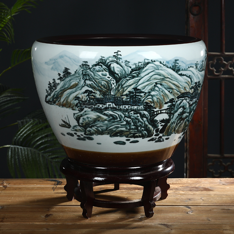 Jingdezhen ceramic aquariums circulating water informs the extra large gold fish bowl sitting room feng shui plutus furnishing articles