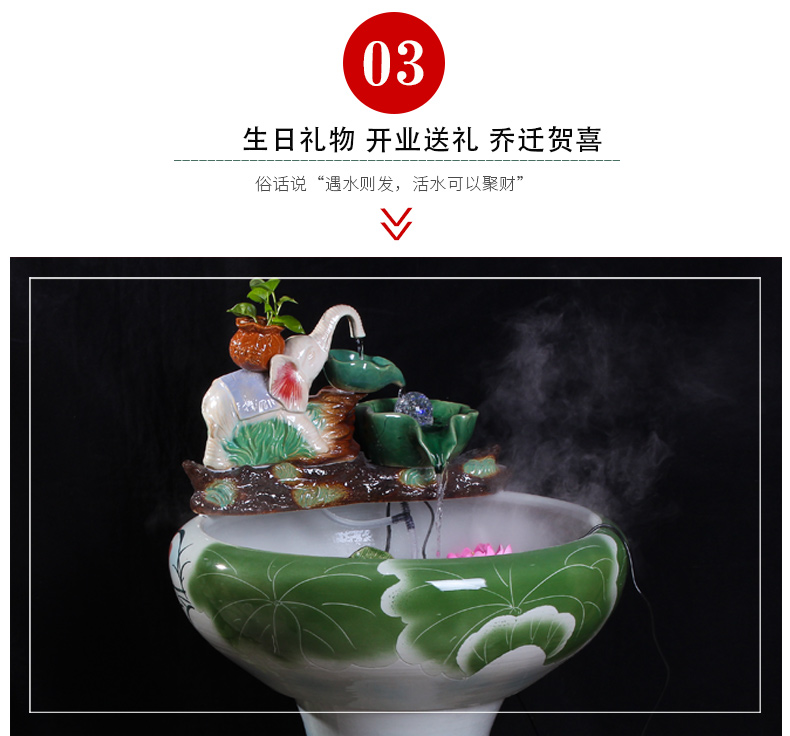 Jingdezhen ceramics pillar landing fish tank oversized LianHe flowerpot brocade carp cylinder goldfish bowl water lily bowl