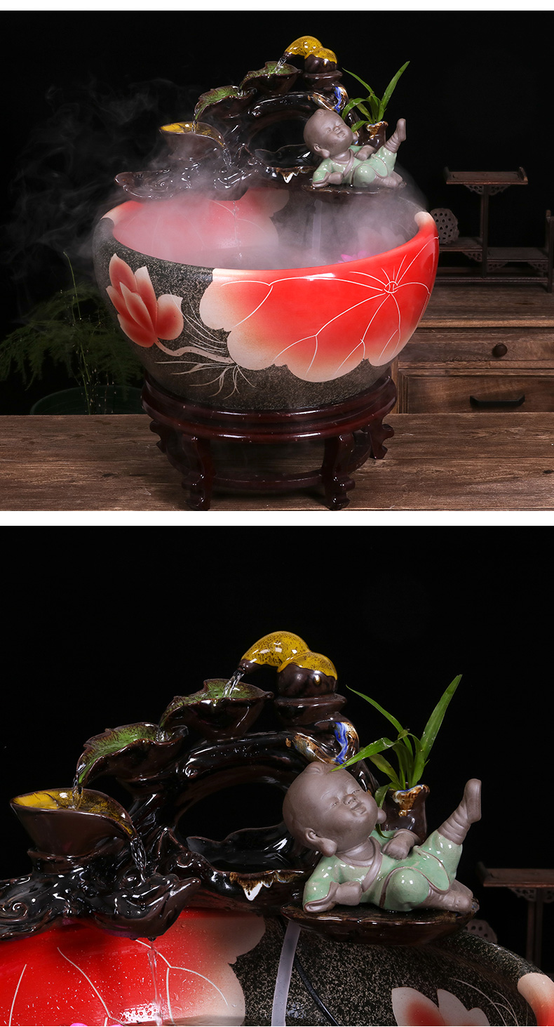 Jingdezhen ceramic aquarium small household adornment miniascape of furnishing articles desktop goldfish bowl office sitting room aquarium fish