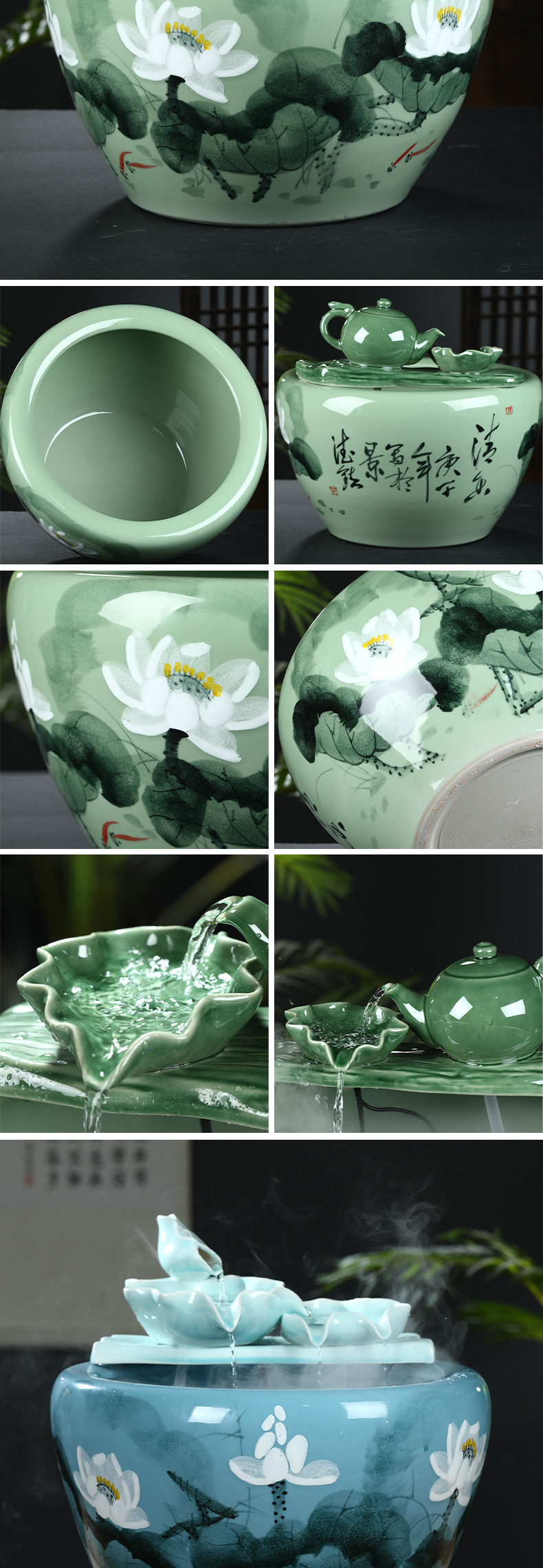 Jingdezhen ceramic aquarium household goldfish bowl sitting room balcony office furnishing articles courtyard water vats fish bowl