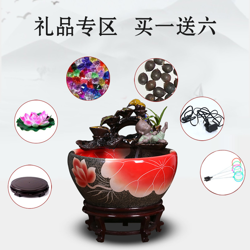 Jingdezhen ceramic aquarium small household adornment miniascape of furnishing articles desktop goldfish bowl office sitting room aquarium fish