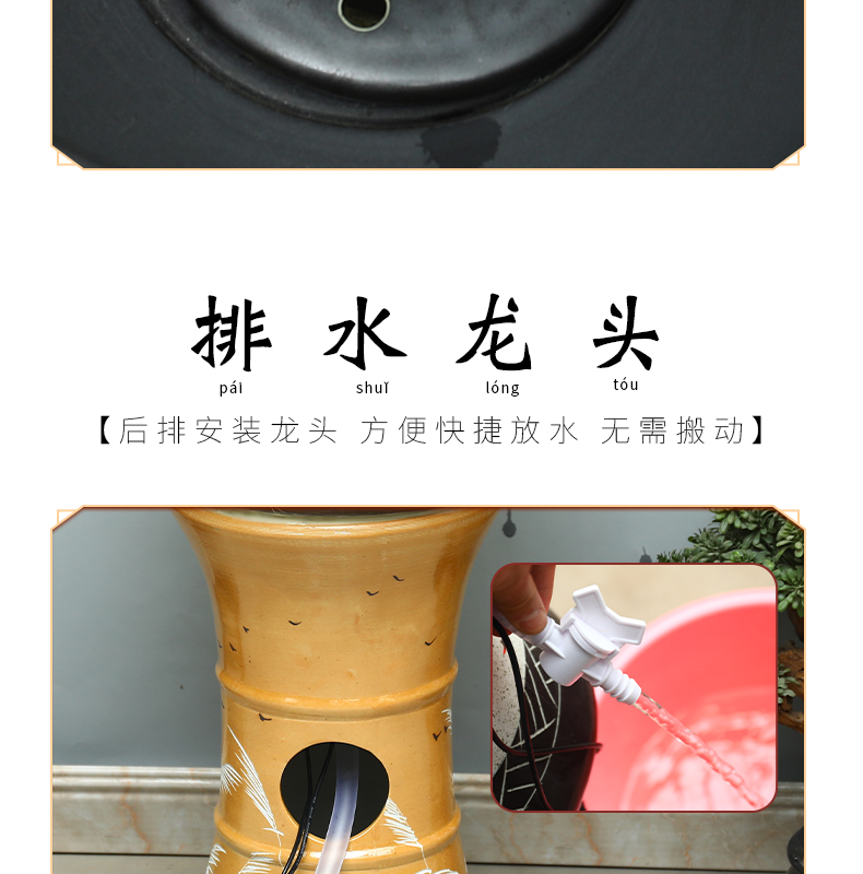 Jingdezhen ceramic aquariums pillar landing LianHe flowerpot brocade carp is suing large goldfish bowl water lily bowl