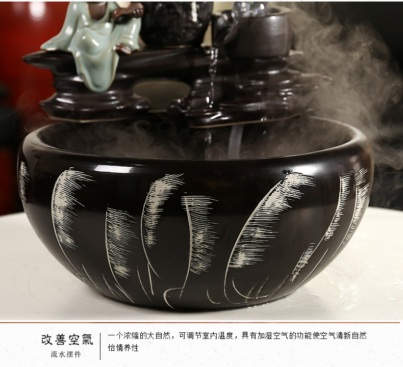 Restoring ancient ways furnishing articles fish creative water exchanger with the ceramics decoration aquariums small sitting room feng shui plutus humidifier