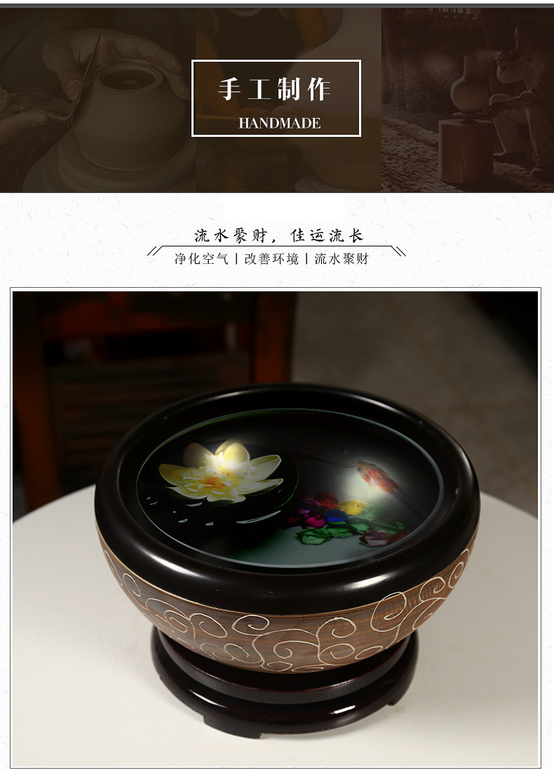 Ceramic aquarium fish bowl bowl lotus restoring ancient ways the tortoise cylinder manually creative its home sitting room small goldfish bowl