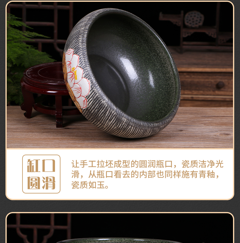 Jingdezhen ceramic aquarium desktop small place, a feng shui home sitting room turtle pond lily goldfish bowl lotus basin