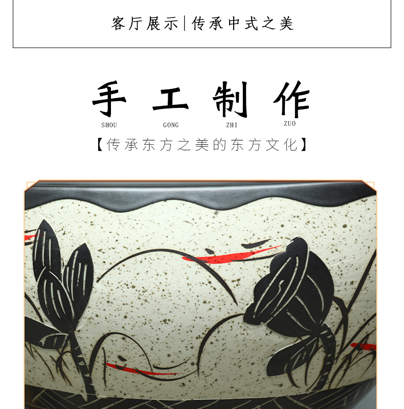 Jingdezhen ceramic aquariums pillar landing LianHe flowerpot brocade carp is suing large goldfish bowl water lily bowl