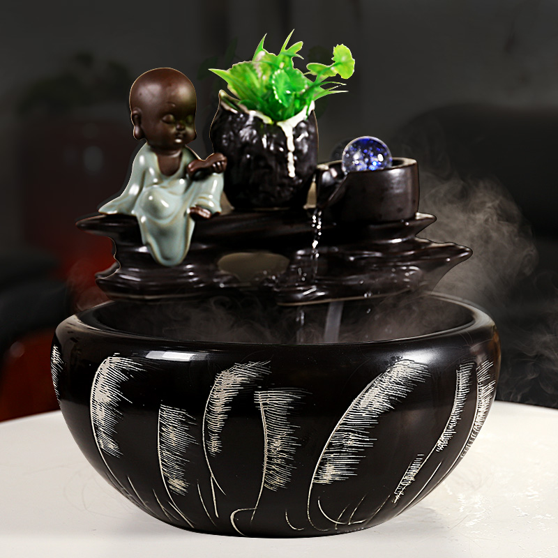 Restoring ancient ways furnishing articles fish creative water exchanger with the ceramics decoration aquariums small sitting room feng shui plutus humidifier