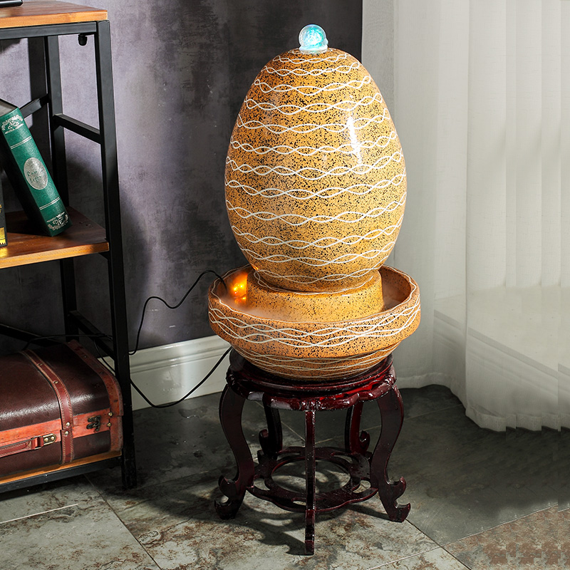 Jingdezhen to live in a small sitting room aquarium desktop furnishing articles ceramic water fountain creative version into gifts
