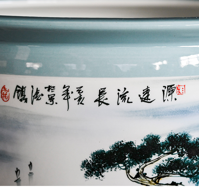 Jingdezhen packages mailed ceramic aquarium 1 meter extra large porcelain jar water lily basin courtyard lotus bowl lotus cylinder cylinder tortoise