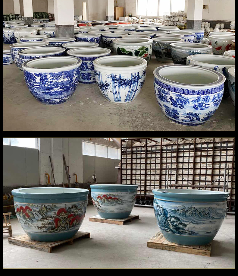 Basin of jingdezhen ceramic aquarium pet gold fish tank water lily lotus king turtle GangPen sitting room place the flood water