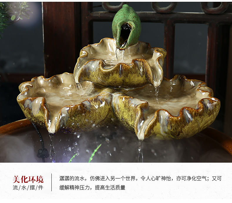 Household aquarium up jingdezhen ceramics goldfish bowl loop filter tank - oxygen tank sitting room adornment is placed