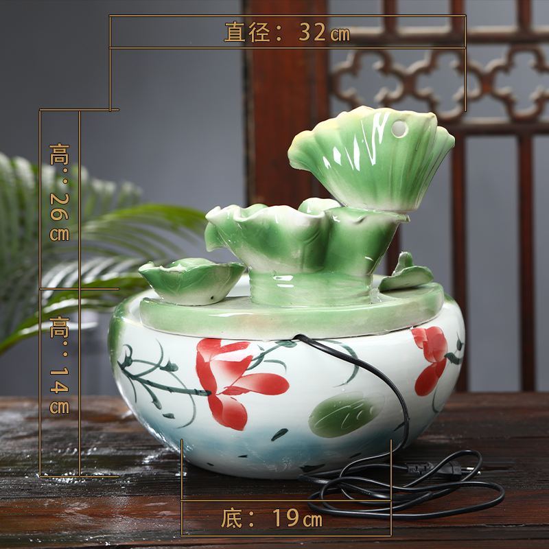 Jingdezhen ceramic aquarium water furnishing articles sitting room aquarium desktop fountain landscape bonsai plutus transport office