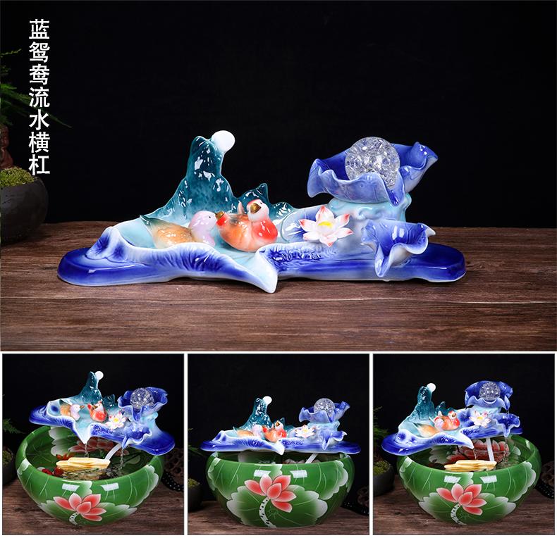 Jingdezhen ceramic aquarium creative household humidifier small fish water, water fountain place indoor