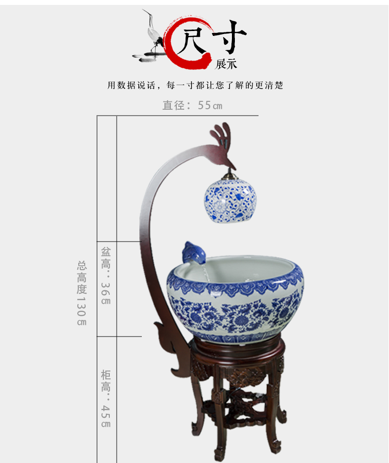 Jingdezhen ceramic aquarium fountain loop filter water to raise a goldfish bowl lotus cylinder turtle sitting room feng shui plutus cylinder