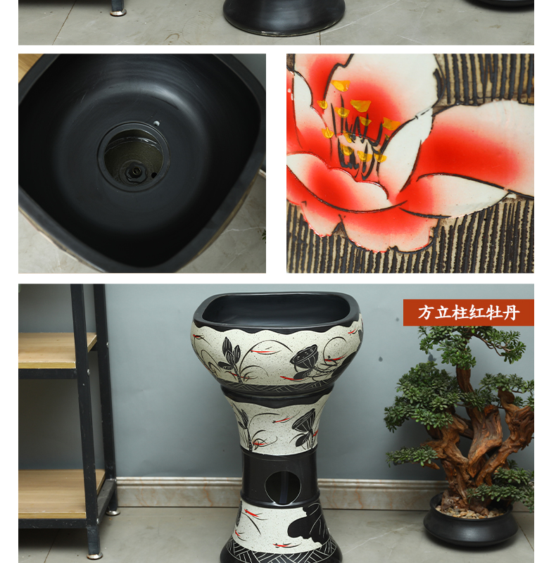 Jingdezhen ceramic aquariums pillar landing LianHe flowerpot brocade carp is suing large goldfish bowl water lily bowl