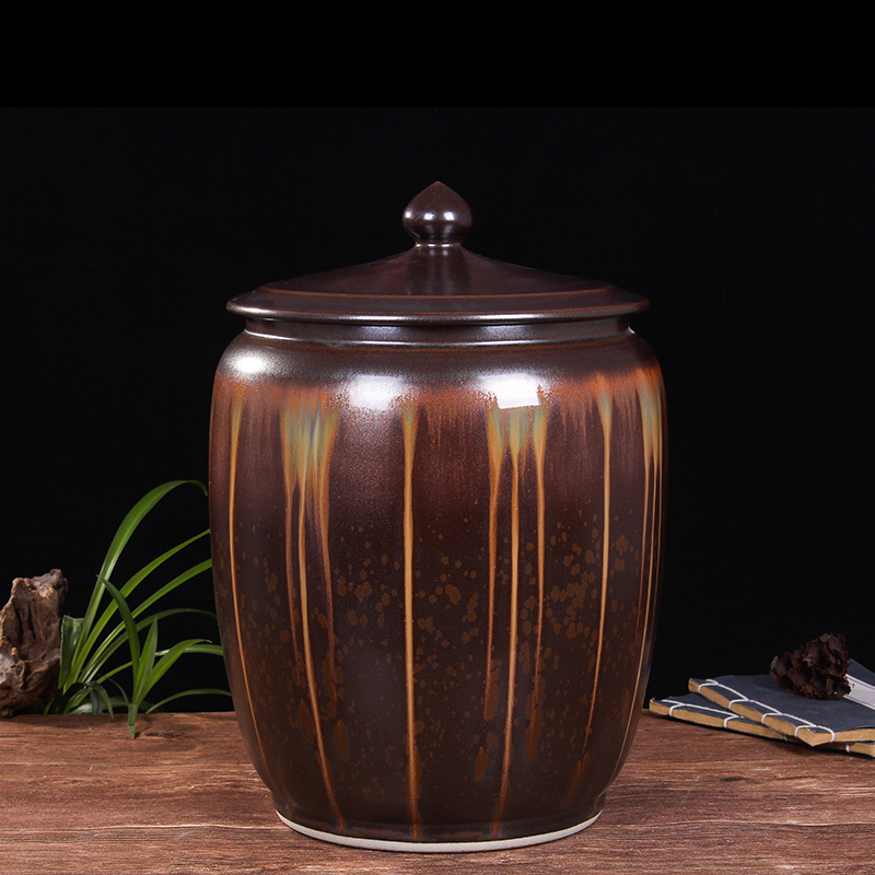 Art spirit of jingdezhen ceramic barrel ricer box store meter box 20 jins 30 jins with cover tank cylinder storage tank