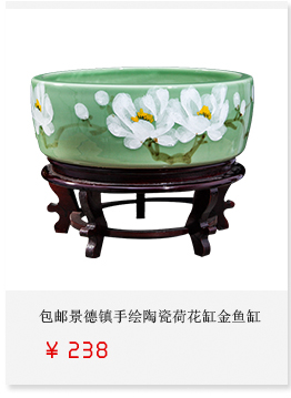 Jingdezhen ceramic aquarium fish bowl lotus pond lily blue turtles cylinder bowl lotus lotus basin landscape