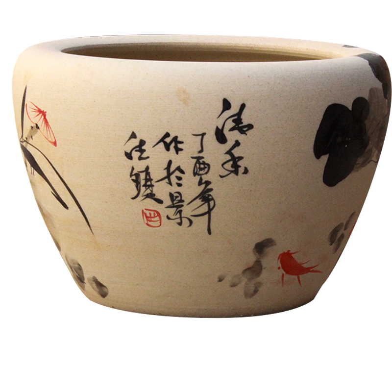 Art soul package mail collectors jingdezhen ceramic aquarium creative violet arenaceous basin tortoise cylinder balcony place lotus feng shui