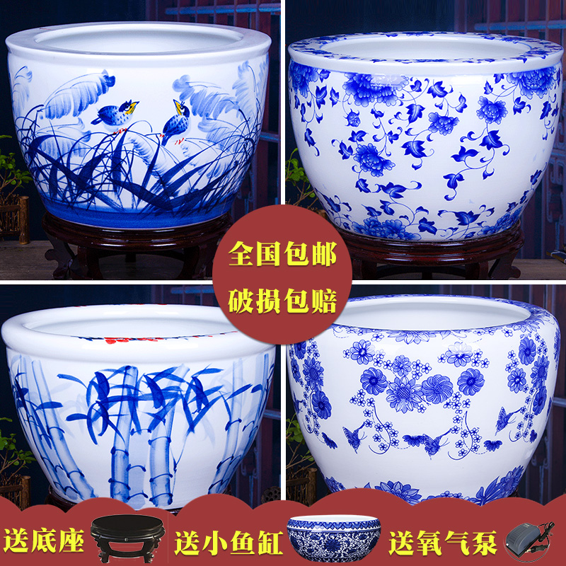 Jingdezhen ceramic basin of water lily lotus lotus goldfish bowl aquarium a turtle cylinder extra large