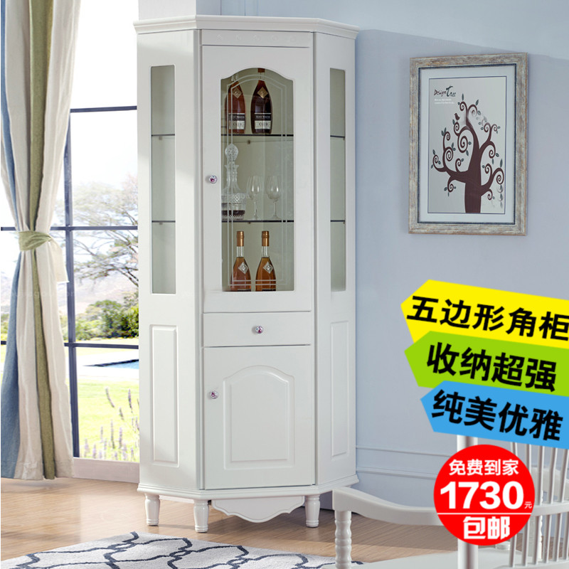 Korean Pastoral Corner Cabinet Corner Solid Wood Corner Wine Glass