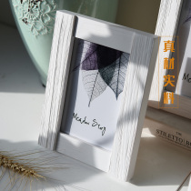 At the beginning of the purple vein 4 inch square thick crazy white solid wood modern simple creative original wooden frame frame setting