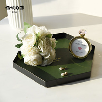 Time Few Beginnins Wind Iron Art Leather Trays Home Xuanguan Tea Set Pan Nordic Jewellery Pan Afternoon Tea Tray