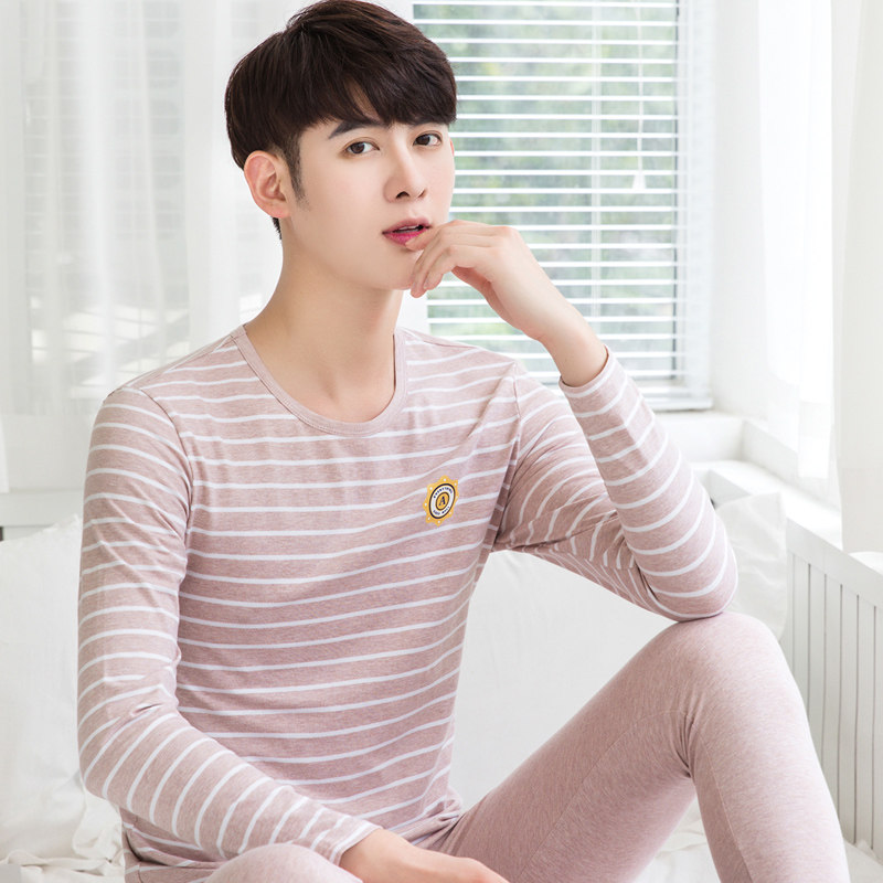 Autumn and winter warm cotton pajamas autumn clothes sanitary pants men's suits youth men's cotton underwear cotton sweaters