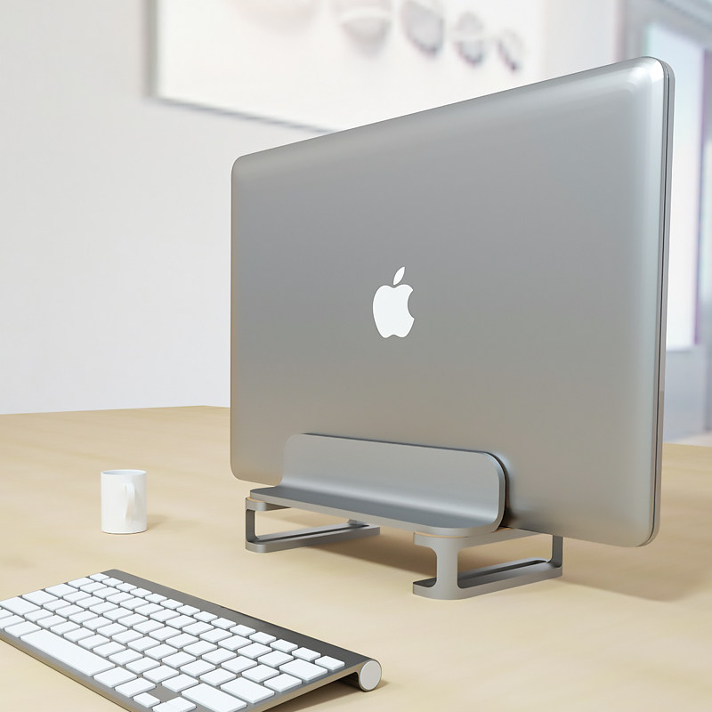 Notebook vertical bracket aluminum alloy desktop accommodating stand holder of apple MacBookpro computer vertical stand