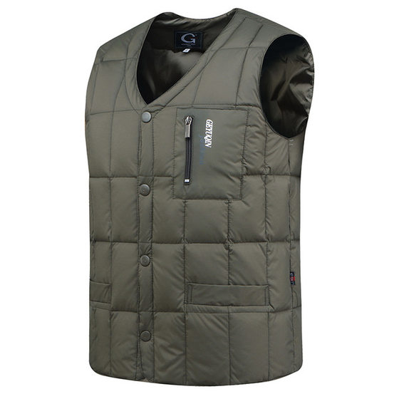 Autumn and winter new men's down vest short style down vest for middle-aged and elderly people warm liner waistcoat dad wear