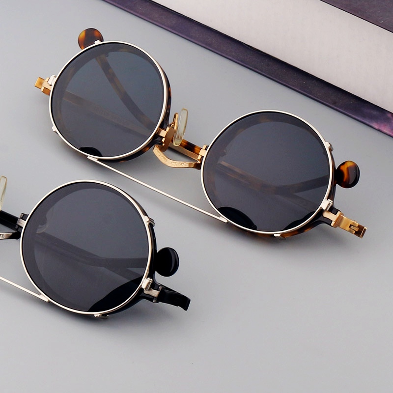 Republic of China retro small round carved pure titanium myopia frame art master Feng Mantian Chen Danqing round glasses frame