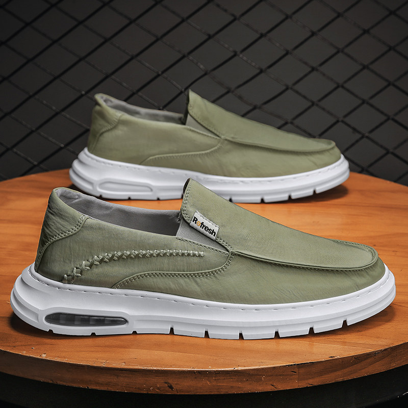 Old Beijing cloth shoes men's summer breathable thin lazy canvas shoes a pedal deodorant leisure driving air cushion labor insurance