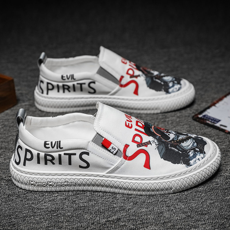 Summer canvas men's shoes 2022 new lazy one pedal breathable thin anti-stinky beanie casual old Beijing cloth shoes