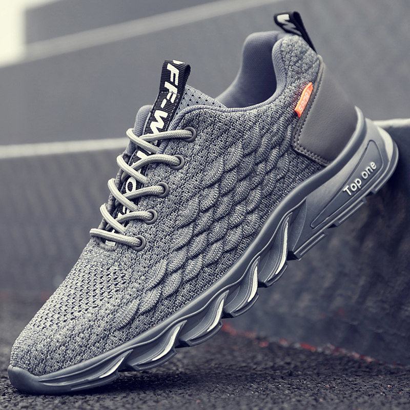 Men's shoes 2022 new spring flying loom running sports casual tennis face wave shoes 100 hitch mesh shoes Coconut Tide Shoes