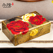 Pingyao lacquerware jewelry box handmade jewelry three gold high-end Yangzhou high-end large-capacity wedding gift