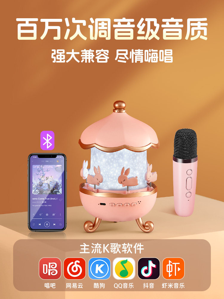 Rotating Starry Sky Projector Lamp for Bedroom Bedside Sleep, Starry Sky, Children's Birthday, New Year's Day Gift for Girls