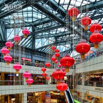 Kaixuan jewelry custom shopping mall festival wedding celebration plastic red lantern air hanging decoration shop facade