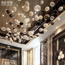 Ceiling decoration hanger hollow glass ball Hotel Club soft installation space design decoration hanging glass