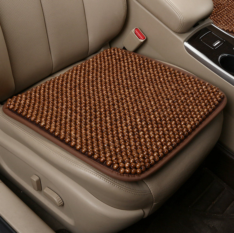 Single Sheet Summer Wood Bead Seat Cushion Car Cushion Round Pearl With Bottom Cloth Non-slip Square Cushion Single Chair Cushion Sofa Cushion