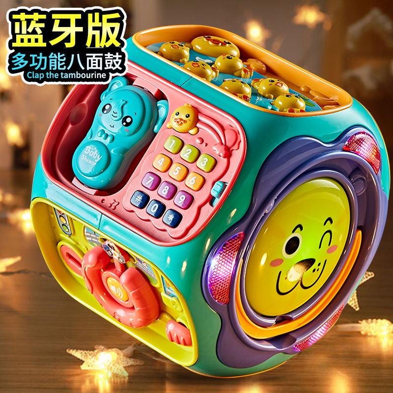 ベビーハンドクラップドラム 子供の早期教育 知育玩具 クラップドラム 6-12ヶ月 0-1歳 ベビー2音楽 六面体