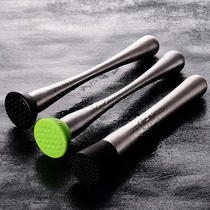 Stainless steel crushed ice popsicle Hammer cocktail pounded popsicle pun stick masher lemon mint leaf crushing stick