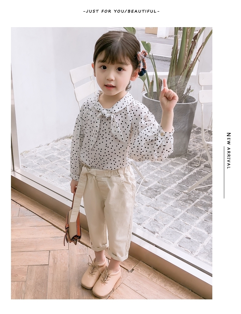 Áo sơ mi nữ chấm bi 2019 mùa xuân và mùa thu dài tay áo trẻ em Cotton Tops Ocean Net Áo sơ mi đỏ - Áo sơ mi đồ bộ bé trai