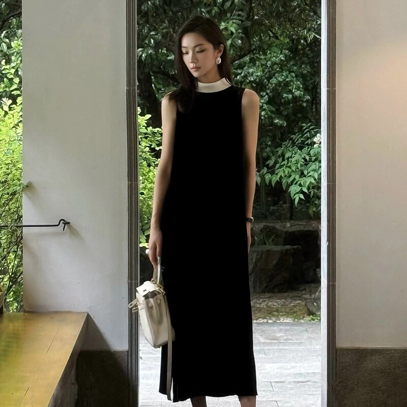 Black Dress for Women 2026 New Summer Design Niche Tank Dress Seaside Vacation Sleeveless Slimming Long Dress Black Dress for Women 2026 New Summer Design Niche Tank Dress Seaside Vacation Sleeveless Slimming Long Dress